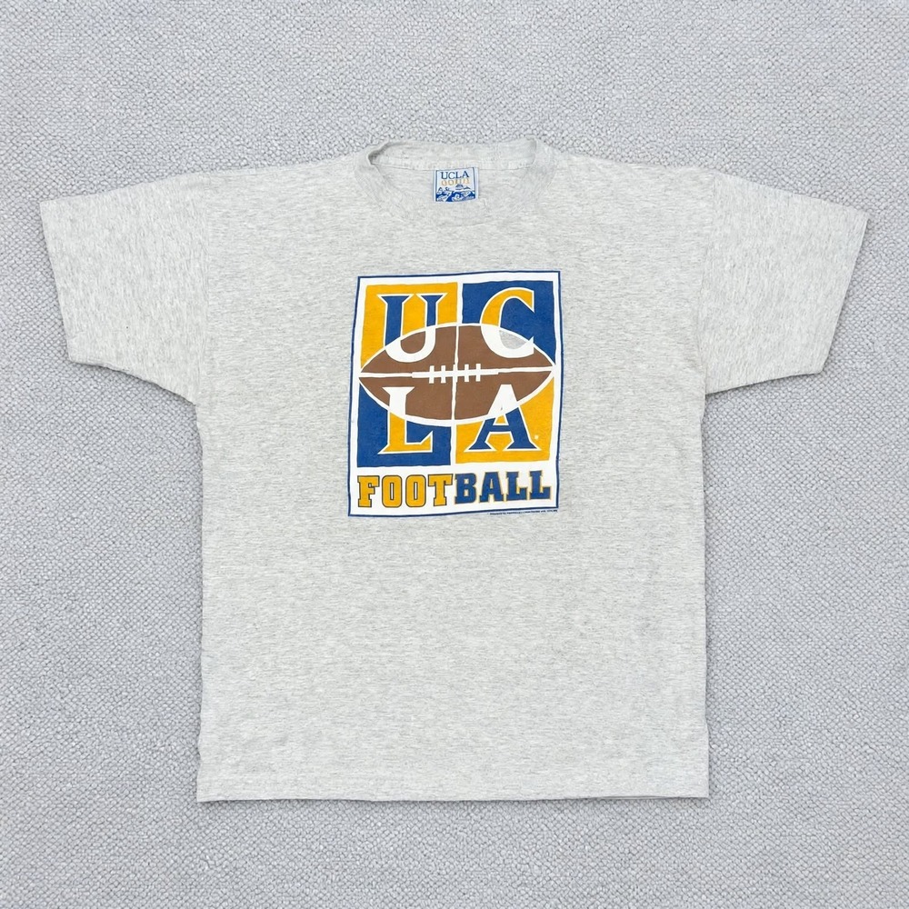 Vintage 1990s UCLA Bruins Football Graphic T-Shirt Grey Men's Size Large L